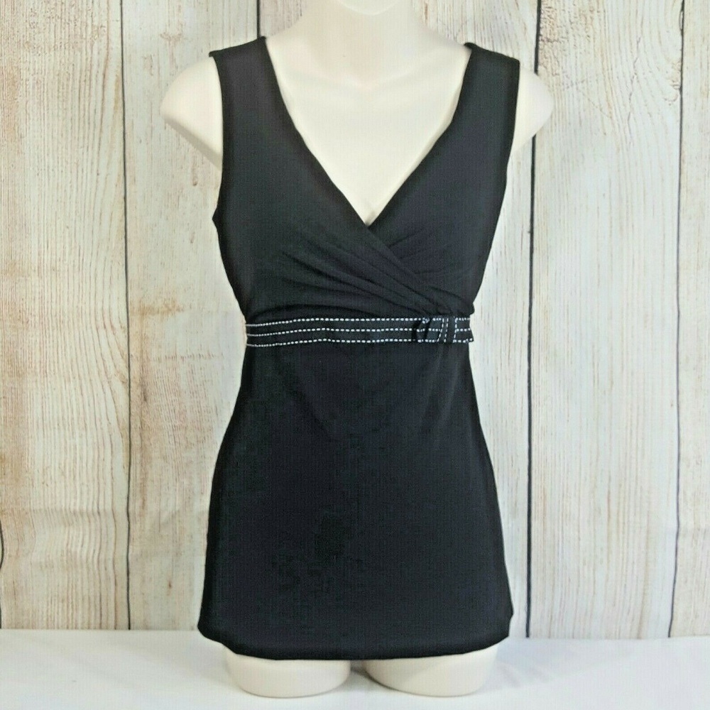 Motherhood Maternity Faux Wrap Shirt Ribbon Trim